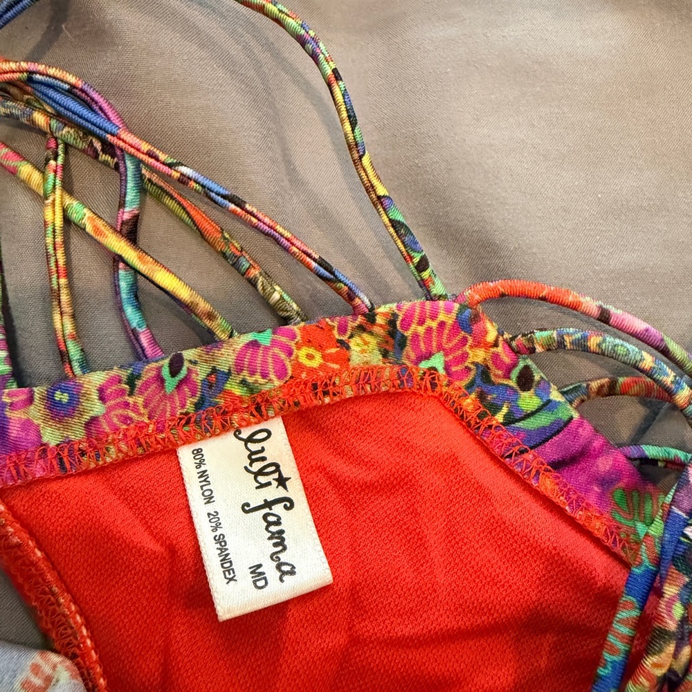 Luli Fama Colorful Strappy Crystal Bikini Set - Picture 8 of 9